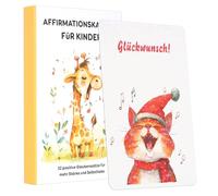 MOSTFUN 48 Affirmation Cards for Children - Feeling Cards Motivational Cards Emotion Cards Picture Cards for Dealing with Emotions, Mindfulness & Confidence Educational Valuable