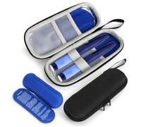 MOSTFUN Insulin Cooler Travel Case with 2 Ice Packs, Insulin Pen Case, Portable Medicine Cooler for Diabetic Supplies, Small Storage Travail Packs for Insulin Pens and Needles (Black)