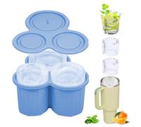 MOSTFUN Stanley Cup Ice Mold, Stanley Ice Cube Tray with Lid for 20-30-40 Oz Tumbler, 3 in 1 Reusable Stanley Ice Cube Mould for Chilling Drinks, Juice, Coffee, Water, Whiskey, Cocktails (Blue)