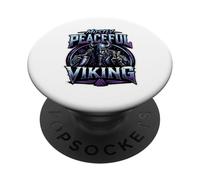 Mostly Peaceful Viking Funny Norse Humor Scandinavian Roots PopSockets Adhesive PopGrip