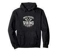 Mostly Peaceful Viking Funny Norse Humor Scandinavian Roots Pullover Hoodie
