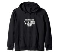 Mostly Peaceful Viking Funny Norse Humor Scandinavian Roots Zip Hoodie