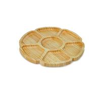 Mosto Flower Bamboo Serving Tray - Small Cheese Board & Snack Tray for Picky Bits, Afternoon Tea & Nibbles, Eco-Friendly Wooden Charcuterie Board for 1-2 People