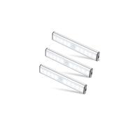 Moston 3 Pack Upgraded USB Rechargeable 10 LED Magnetic Motion Sensor Night Light,Dusk to Dawn Photocell,Auto On/Off.Portable,Cordless,Stick-on Anywhere for Cabinet,Closet,Wardrobe(Silver)