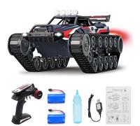 Mostop 1/12 Remote Control Crawler High Speed Tank Off-Road 4WD RC Car,2.4Ghz Remote Control Crawler Drift Tank with 2 Batteries,360°Rotating Drifting Army Armored Truck for Kids Adults