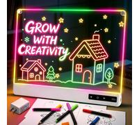 Mostop 16 Inch LED Drawing Board, 8 Color Light Modes Rechargeable Light Up Drawing Pad with 12 Accessories Kit, 36 Hours Runtime Dry Erase Sketching Board for Kids Gift Toy