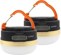 Mostop 2 Pack Camping Light Lantern LED USB Rechargeable Lamp Waterproof 3 Mode