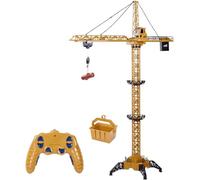 Mostop 50.4" 6-Channel RC Tower Crane - 2.4GHz Remote Control 680° Rotation Remote Control Construction Toy with Tower Light & Simulation Sound for Kids