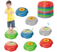 Mostop 8pcs Music & Light up Stepping Stones for Kids,Non-Slip Stackable Balance Blocks Toy,Obstacle Course Indoor Outdoor Toddlers Sensory Play Equipment Toys,Gifts for Boys and Girls