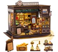 Mostop DIY Miniature Dollhouse Kit-Book Nook Kit, Wooden Dollhouse Kit Miniature House Kit with LED Light,Creative Room Idea for Kids/Adults House DIY Kits（Magic Coffee Shop）