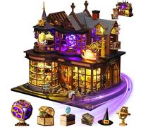 Mostop DIY Miniature Dollhouse Kit, Wooden Dollhouse Kit Miniature House Kit with LED Light,Creative Room Idea for Kids/Adults Magic House DIY Kits (Magic Treasure House)