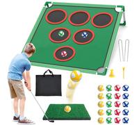 Mostop Golf Game Play Set - Backyard Cornhole Game Includes Putting Mat,20 Sticky Balls,6 Hole Covers,Carrying Bag - Golf Target Yard Games for Young Adults Golfers Fathers Indoor Outdoor