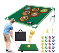 Mostop Golf Game Play Set - Backyard Cornhole Game Includes Putting Mat,20 Sticky Balls,6 Hole Covers,Carrying Bag - Golf Target Yard Games for Young Adults Golfers Fathers Indoor Outdoor