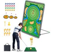 Mostop Kids Golf Set, 2 in 1 Golf and Axe Throwing Game, Light Up with 2 Flashing Modes, Double Sided Target, Metal Frame, 8 Balls, for Boys Girls Age 3+ Indoor Outdoor Garden Family Play