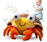 Mostop Musical Crawling Crab Plush Toy,Musical Crawling Dancing Moving Walking Bouncing Crab Infant Newborn Tummy Time Toys, Sensory Interactive Toy Boy Girl Birthday Shower Gifts
