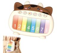 Mostop Portable Mini Baby Piano, 7-in-1 Musical Keyboard with Rainbow Lights, Whack-a-Mole Game, Lullaby Mode, Early Learning Educational Toy for 6 Months+ Infants, Ideal Travel Gift for Toddlers