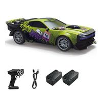 Mostop RC Drift Car, 4WD 2.4GHz Remote Control Car with LED Lights, 20KM/H High Speed, Replaceable Drift & Racing Tires, 2×900mAh Modular Batteries, Gifts for Kids & Adults, Hobby Toy