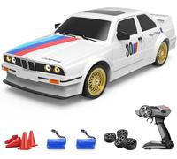 Mostop Remote Control Car 1/16 Scale RC Drift Car 2.4GHz 4WD High Speed 30+KM/H Classic Vehicle with LED Lights Drifting Tires Racing Vehicle Toys Gifts for Adults Boys, 2 Batteries