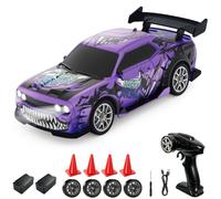 Mostop Remote Control Drift Car, 4WD RC Car, 2.4GHz Remote Control, 20KM/H High Speed RC Drift Car with LED Lights, Drift & Racing Tires, 2×900mAh Rechargeable Batteries, Gifts for Kids & Adults