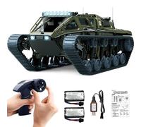 Mostop Remote Control Tank 1/16 Scale Transport Military Vehicle Offroad Crawler for Kids, 2.4Ghz Remote Control Crawler Drift Tank with 2 Batteries, 360°Rotating Drifting Army Armored Truck