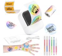 Mostop Thermal Tattoo Printer Kit, Sticker Maker with Markers & 50 Papers | Portable Inkless Rechargeable Thermal Printer for Custom Tattoos, Stickers & Crafts - One-Touch for Artists, Crafters, Events