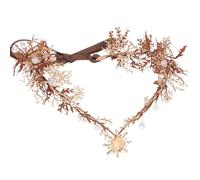 MOSTORY Brown Flower Fairy Crown - Vintage Sun Elf Crown for Renaissance Faire Accessories Women, Retro Floral Headpiece for Cosplay Renfaire Halloween Photo Shoot