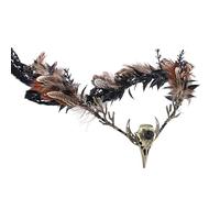 MOSTORY Brown Gothic Feather Crown Dark Elf Cirlet for Renaissance Women Witch Halloween Cosplay