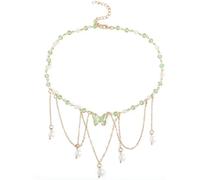 MOSTORY Butterfly Fairy Renaissance Necklace - Crystal Choker for Renfaire Fairycore Accessory Women Photo Shoot Fae Cosplay, Crystal Pearl, No Gemstone