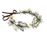 MOSTORY Butterfly Flower Crown for Women, Woodland Fairy Crown Floral Circlet for Renaissance Halloween Cosplay