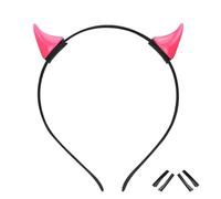 MOSTORY Devil Ox Horns Headband - Demon Horn Hairband with Clips for Halloween Renaissance Ren Faire Cosplay