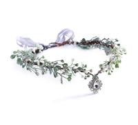 MOSTORY Fairy Flower Crowns Elves Headdress for Carnival Costumes Elves Crown Flower Wreath with Small Heart Leaves for Renaissance