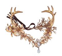 MOSTORY Gold Antler Elf Crown for Women Party Renaissance Cosplay Hair Accessories