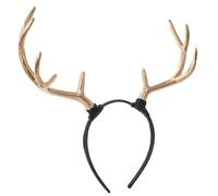 MOSTORY Gold Antler Horns Headband - Deer Antlers Headband for Women Cosplay Photo Shoot, Reindeer Hairband for Adult Renaissance Halloween Accessories
