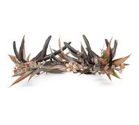 MOSTORY Gothic Antler Flower Crown - Dark Horn Headband, Elf Blossom Headwear with Deer Antlers, Forest Circlet for Women, Witch Renaissance, Ren Faire, Halloween, Cosplay
