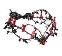 MOSTORY Gothic Black Red Raw Quartz Crown, Dark Crystal Circlet for Women Goth Wedding Halloween Cosplay
