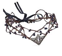 MOSTORY Gothic Dark Raw Quartz Crown Headpiece for Women Renfaire Medieval Cosplay Costume