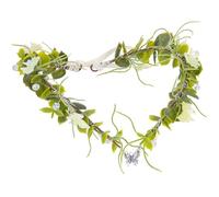 MOSTORY Green Leaf Elf Crown - Forest Floral Circlet with Mini Butterflies for Woodland Fairy Costume, Greenery Flower Headpiece with Rhinestone for Renaissance Renfaire Cosplay