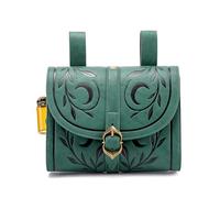 MOSTORY Medieval Renaissance Belt Pouch - Viking Leather Bag for Renfaire Accessories Women Fantasy Celtic LARP Cosplay, Green, Medieval