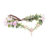 MOSTORY Pink Flower Crown Fairy Headpiece for Renaissance Costume Women