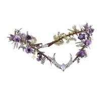 MOSTORY Purple Fairy Crown for Women, Moon Elf Crown Headband for Renaissance Festival, Forest Flower Crown for Cosplay Photo Shoots