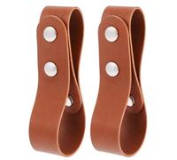 MOSTORY Viking Renaissance Mug Holder - 2 Pcs Leather Tankard Strap Holder for Renfaire Outfit Cosplay Medieval Accessories, Brown, Default