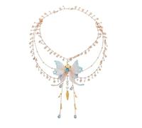 MOSTORY Woodland Butterfly Fairy Necklace - Renaissance Necklace for Fantasy Fairycore Jewelry Renfaire Outfit Women Cosplay, Resin, No Gemstone