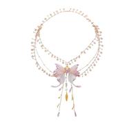 MOSTORY Woodland Butterfly Fairy Necklace - Renaissance Necklace for Fantasy Fairycore Jewelry Renfaire Outfit Women Cosplay, Resin, No Gemstone
