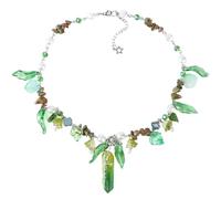 MOSTORY Woodland Crystal Fairy Necklace - Renaissance Necklace for Women Elf Cosplay Renfaire Fairycore Fantasy Jewelry, Crystal Acrylic, No Gemstone
