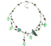 MOSTORY Woodland Crystal Fairy Necklace - Renaissance Necklace for Women Elf Cosplay Renfaire Fairycore Fantasy Jewelry, Crystal Acrylic, No Gemstone