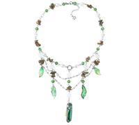 MOSTORY Woodland Crystal Fairy Necklace - Renaissance Necklace for Women Elf Cosplay Renfaire Fairycore Fantasy Jewelry, Crystal Acrylic, No Gemstone