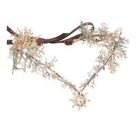 MOSTORY Woodland Flower Elf Crown - Sun Floral Circlet for Forest Fairy Accessories Women, Leaf Headpiece with Rhinestone for Renaissance Cosplay Fantasy Photo Shoot