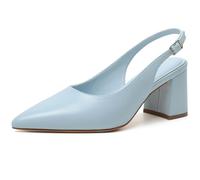 Mostrin Block Slingback Heels for Women Pointed Closed Toe Chunky Heels Office Work Shoes Women's Pumps for Business Casual