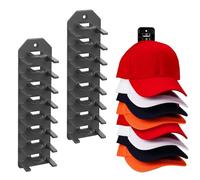MOSTRUST Hat Racks for Wall, 2 Packs Hat Organizer for Baseball Caps Adhesive Hooks Hold Up to 16 hats, Hat Storage Display Hanger Holder for Door Closet Bedroom Room