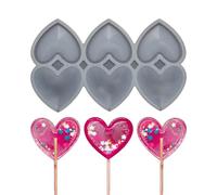 mostsom 2pcs/lot Silicone Lollipop Mold Cute Jelly Candy Chocolate Soap Bakeware Mould Variety Shapes Cake Decorating Tools (C_ Love Heart)